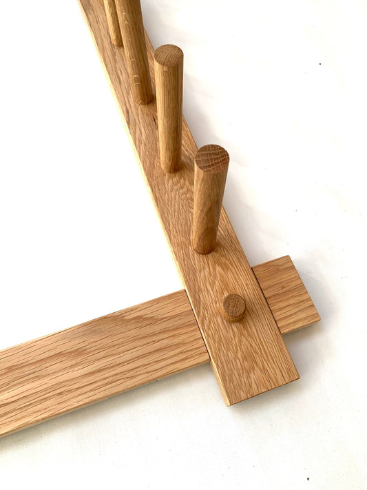 W030 - Warping Board up to 12m - Solid OAK - Weaving Loom Yarn Frame Handmade