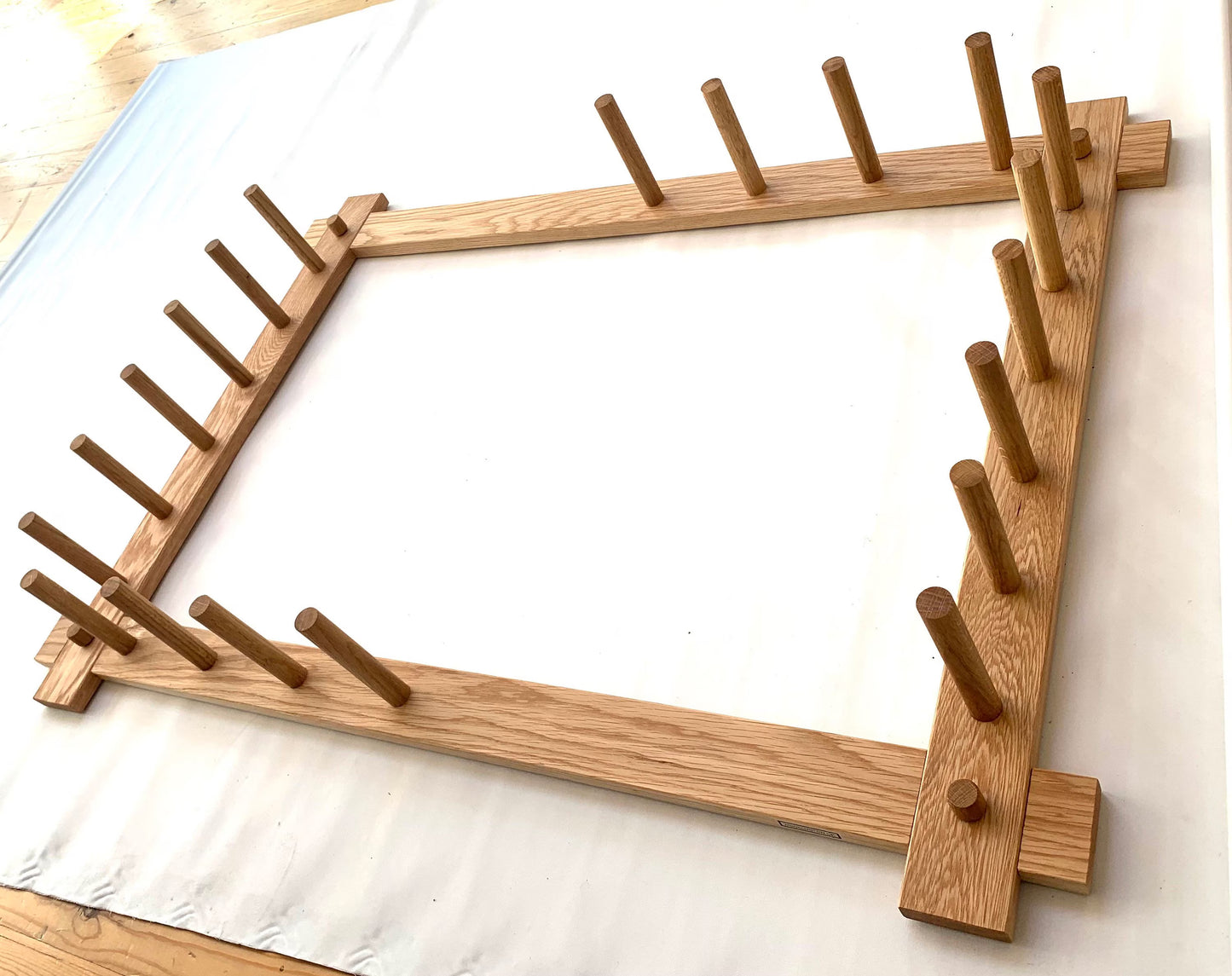 W030 - Warping Board up to 12m - Solid OAK - Weaving Loom Yarn Frame Handmade